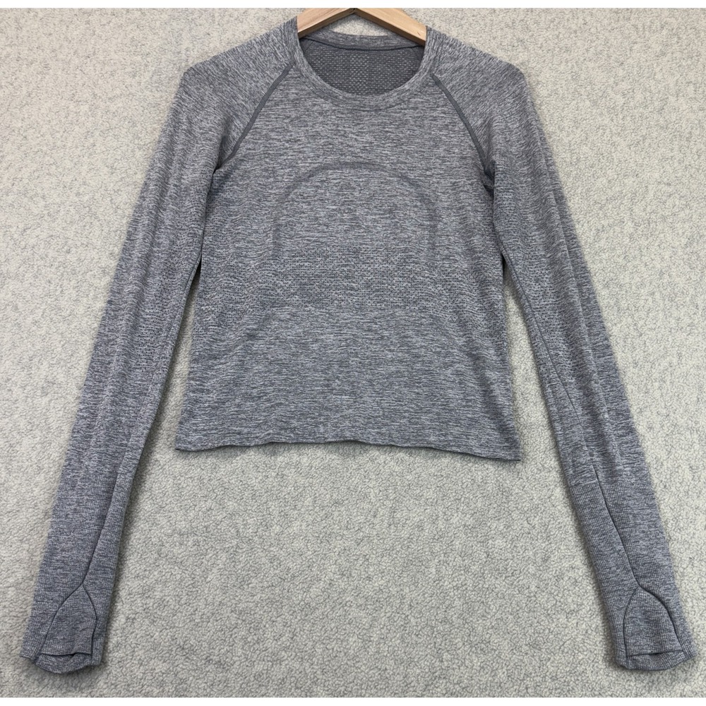 Lululemon Womens Swiftly Tech Athletic Top Gray Long Sleeve Performance Comfy 4